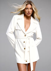 Safia Blazer Mini Dress - White